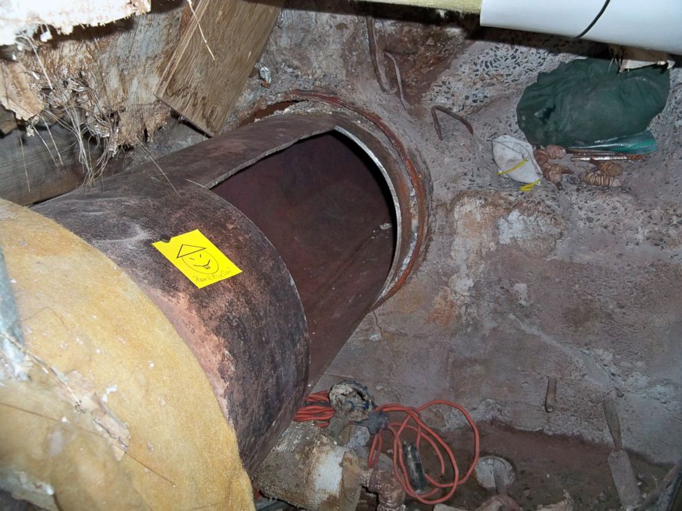 PHOTO: This file photo provided by New York State Governor's office shows the area where two convicted murderers used power tools to cut through steel pipes at the Clinton Correctional facility in Dannemora, N.Y. 