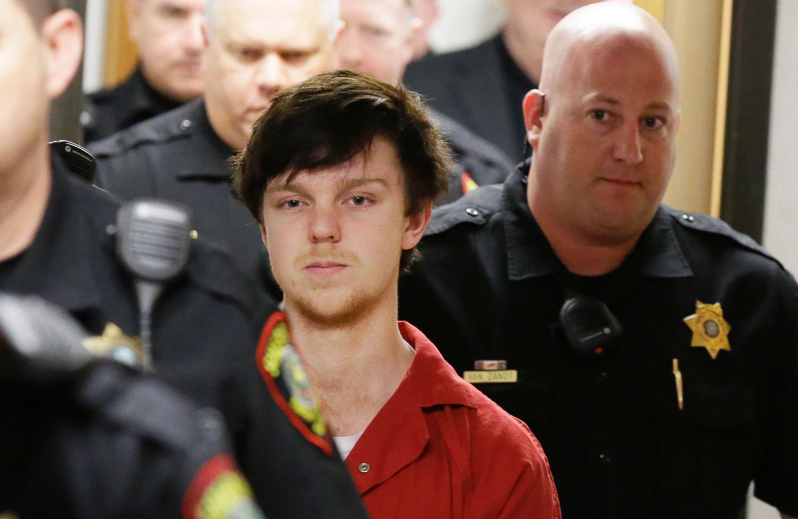 PHOTO: In this Feb. 19, 2016 file photo, Ethan Couch is led by sheriff deputies after a juvenile court for a hearing in Fort Worth, Texas.