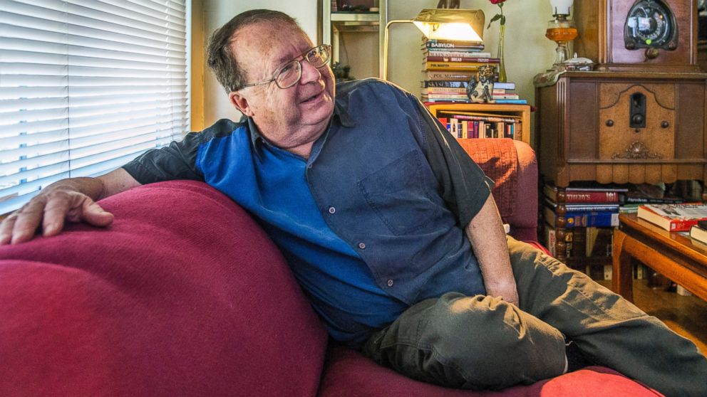 In this photo taken on Wednesday, July 9, 2014, Jim Gaylord sits in his Tacoma, Wash., living room, and talks about being fired in 1972 from his teaching job because he was gay.  