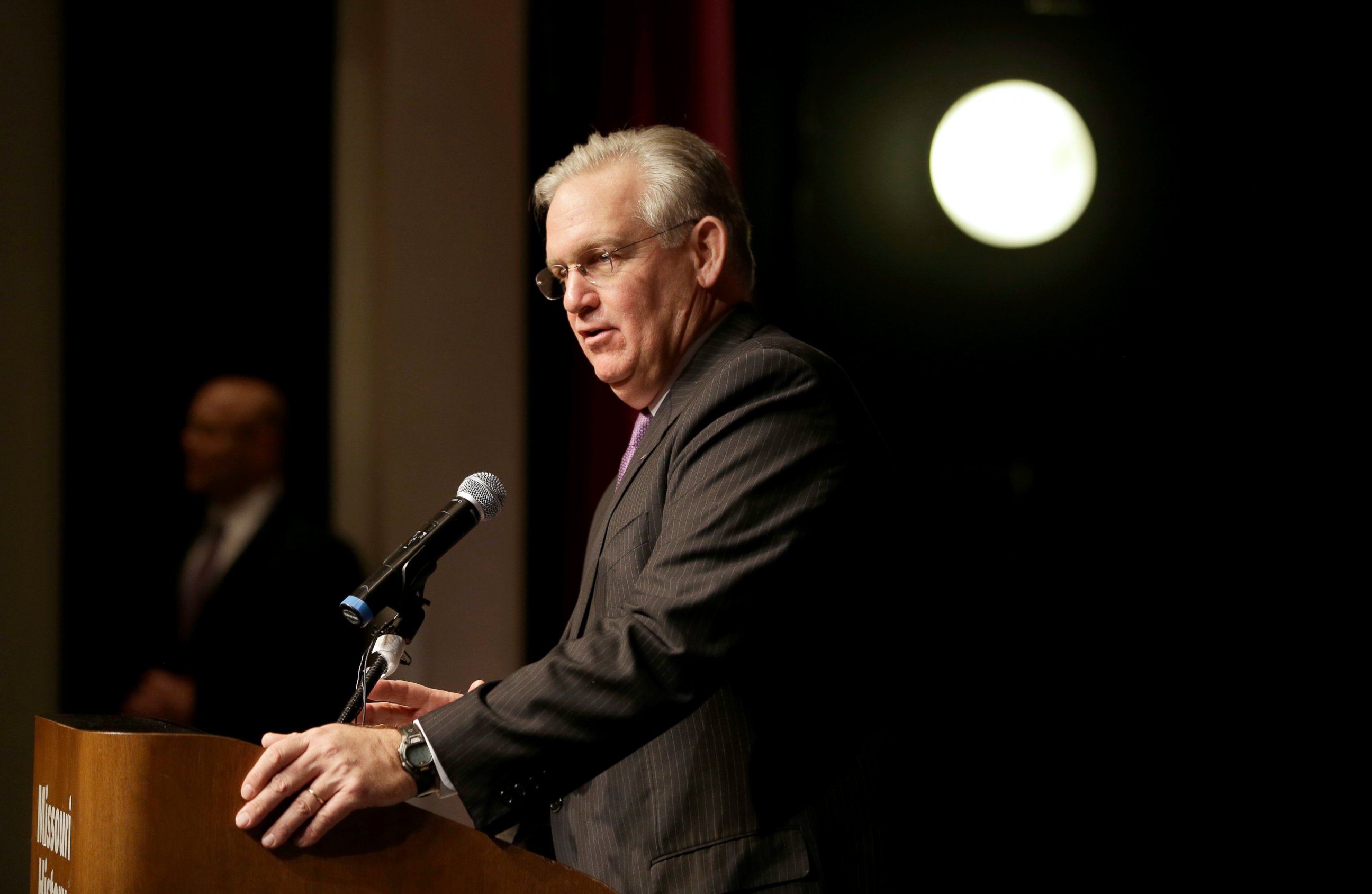 PHOTO: Missouri Gov. Jay Nixon speaks before signing an executive order creating a Ferguson Commission, Nov. 18, 2014, in St. Louis.