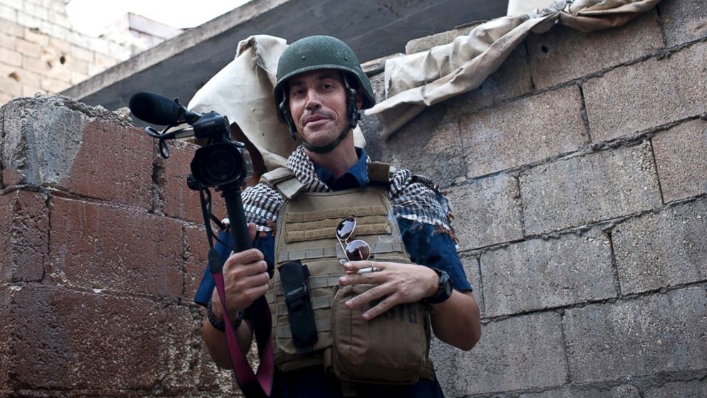 This November 2012 file photo shows a posting on the website freejamesfoley.org of then-missing journalist James Foley while covering the civil war in Aleppo, Syria.