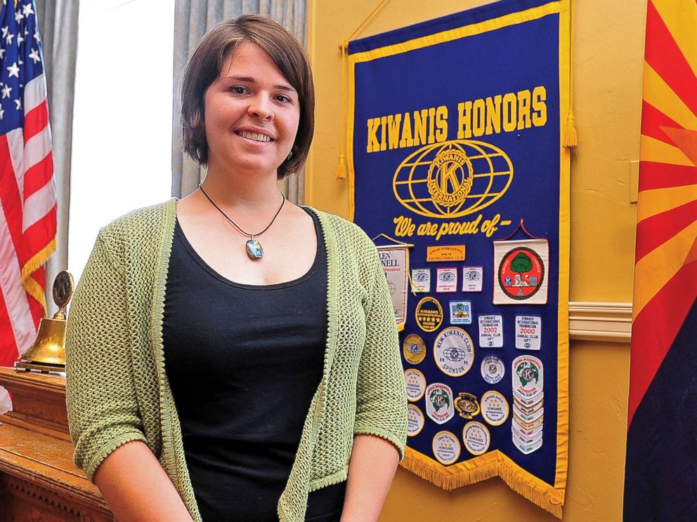 PHOTO: Kayla Mueller poses after speaking to a group in Prescott, Ariz., May 30, 2016. 