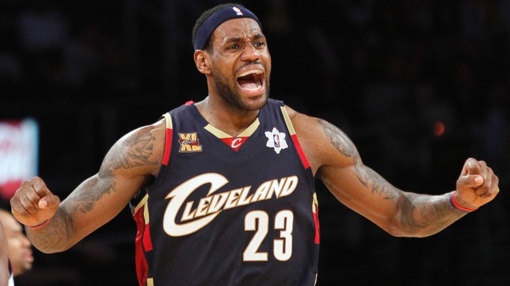 Cleveland Cavaliers' LeBron James poses during NBA basketball