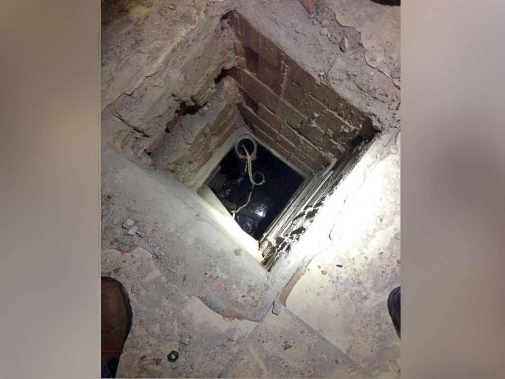 PHOTO:This photo shows the entry point of of a tunnel at a restaurant in Mexicali, Mexico, that runs the length of four football fields to a newly-built home in Calexico, Calif.  