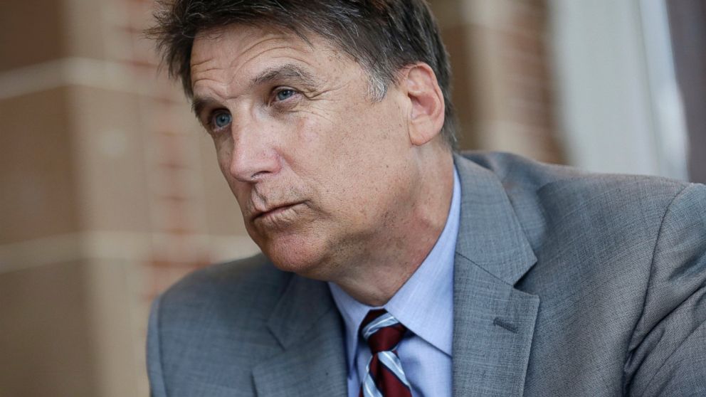 North Carolina Gov. Pat McCrory makes remarks during an interview at the Governor's mansion in Raleigh, N.C., April 12, 2016. 