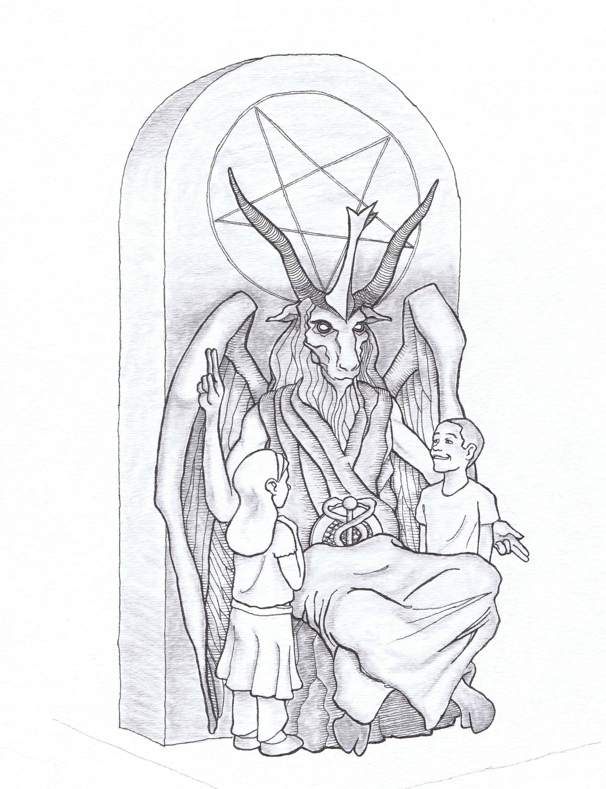 PHOTO: This artist's rendering provided by the Satanic Temple shows a proposed monument that the New York-based Satanic group wants to place at the Oklahoma state Capitol. 