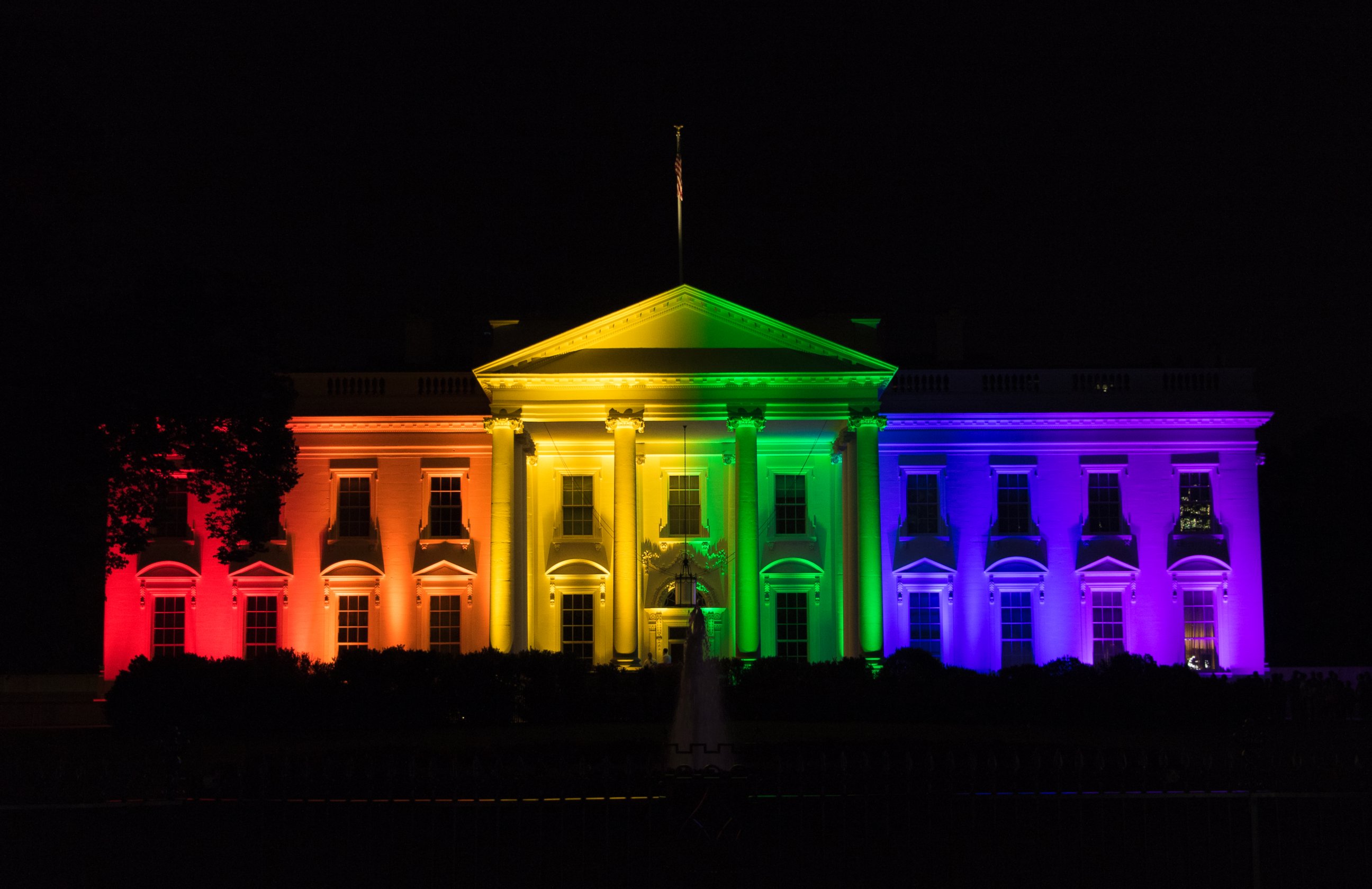 PHOTO: In this June 26, 2015 file photo, the front of the White House is lit in the color of the rainbow after the United States Supreme Court issued the decision in the case of Obergefell v. Hodges ruling that same-sex marriage is legal in all states. 