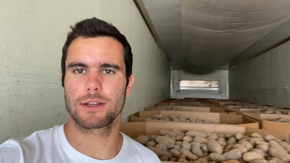 PHOTO: College student Aidan Riley, the founder of “FarmLink,” began the organization to connect farmers who’d been forced to discard spoiled food with food banks instead. 