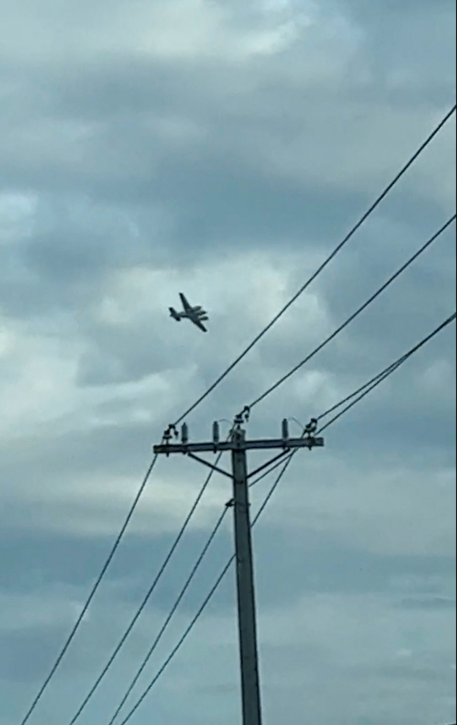 PHOTO: A pilot circles his King Air plane around Tupelo, Miss., Sept. 3, 2022, threatening to crash it into a store, according to local officials, in this still image taken from social media video. 