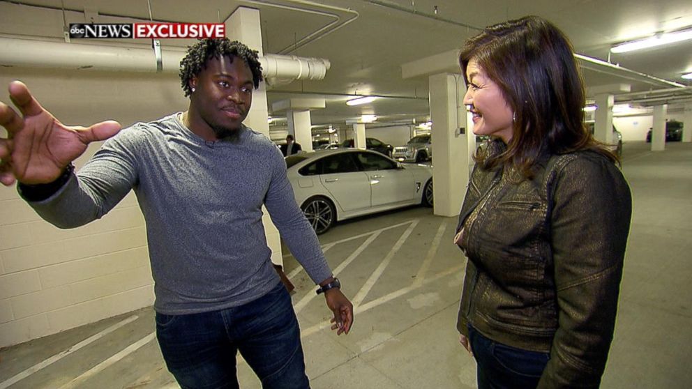 PHOTO: Carolina Panthers fullback Alex Armah shared his experience using a small security camera that caught a stranger breaking into his car.