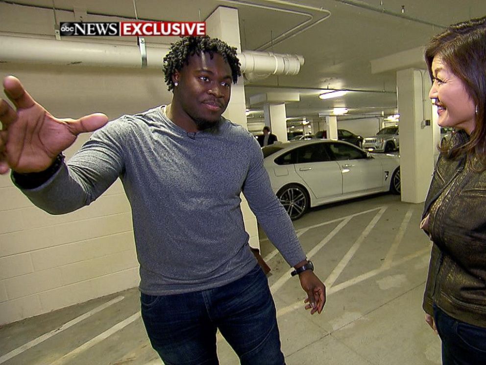 PHOTO: Carolina Panthers fullback Alex Armah shared his experience using a small security camera that caught a stranger breaking into his car.