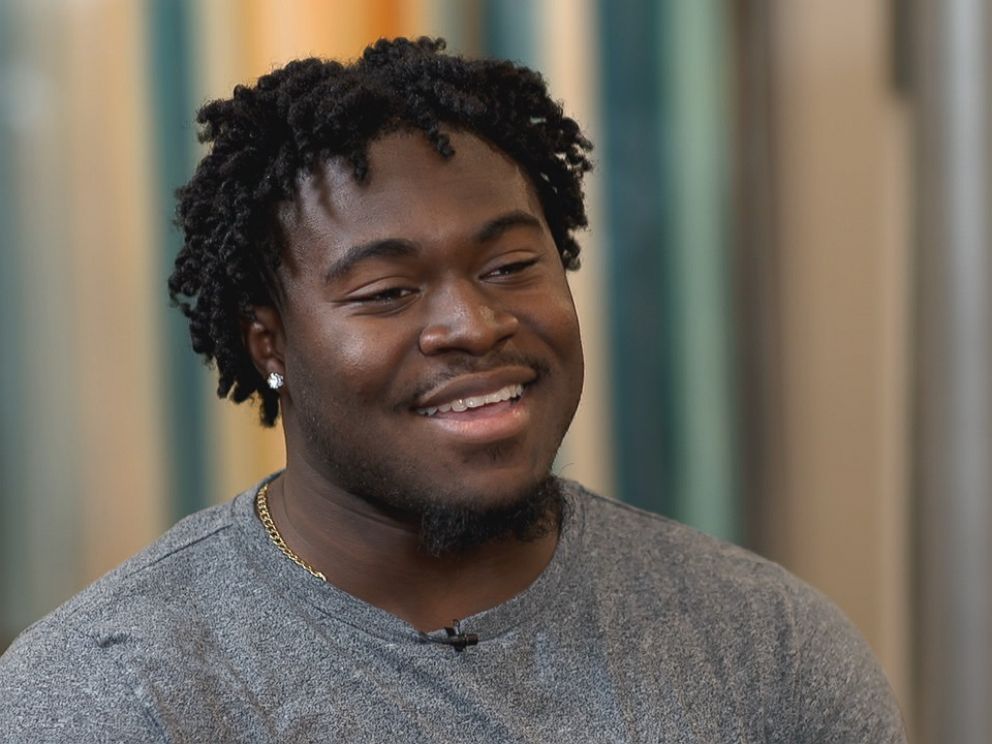 PHOTO: Carolina Panthers fullback Alex Armah shares with Nightline his experience using a personal security camera in his car.