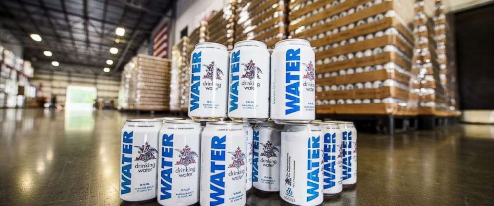 PHOTO: Anheuser-Busch said it is sending more than 300,000 cans of emergency canned drinking water to Florida and Georgia, which were hit hard by Hurricane Michael.