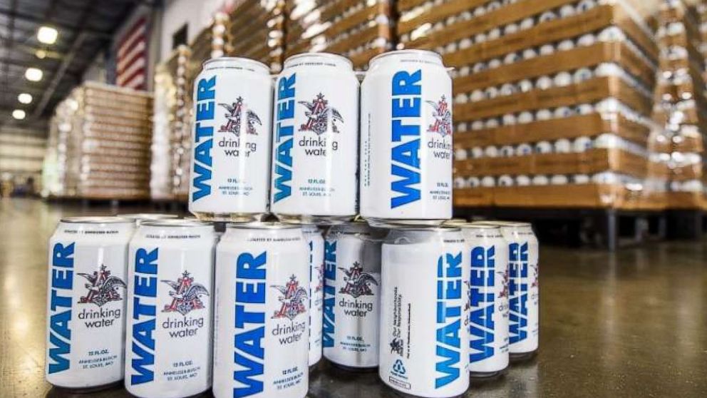 PHOTO: Anheuser-Busch said it is sending more than 300,000 cans of emergency canned drinking water to Florida and Georgia, which were hit hard by Hurricane Michael.
