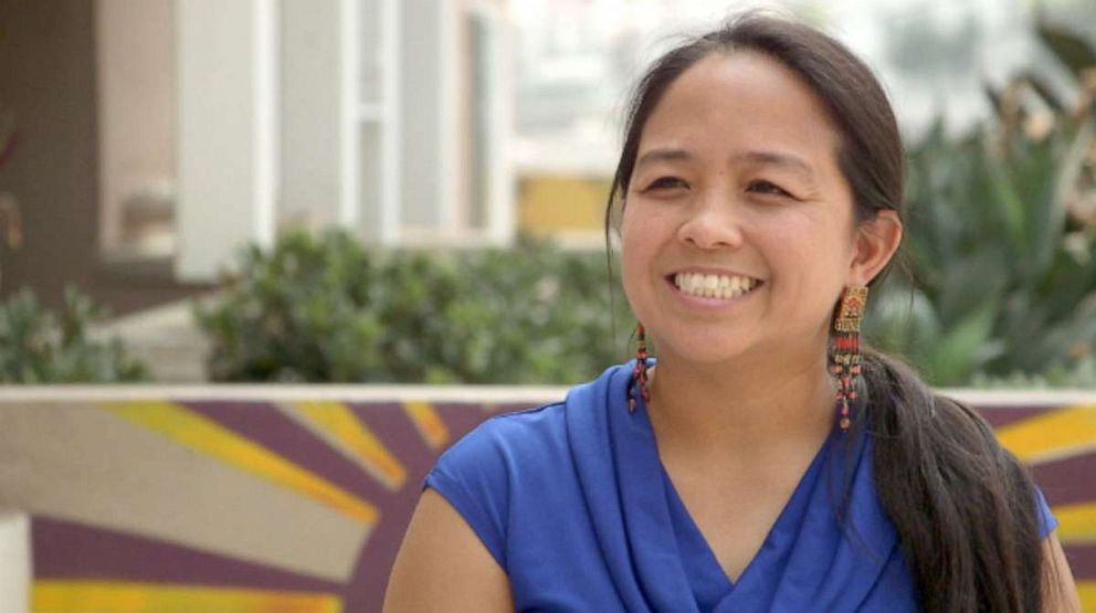 PHOTO: Aquilina Soriano Versoza, the executive director of the Pilipino Workers Center in Los Angeles, talks to "Nightline" about the efforts her organization has been making to help Filipino Americans in need. 