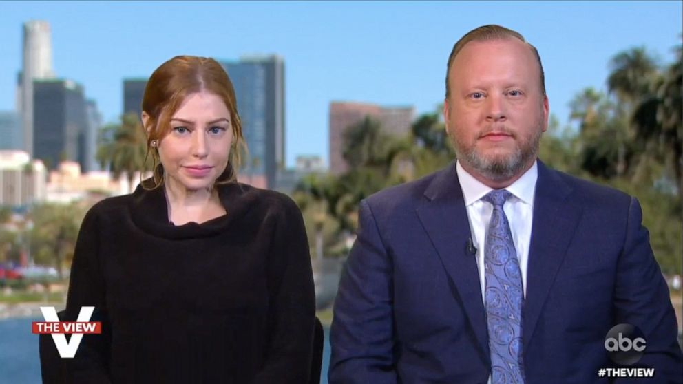 PHOTO: Ashley Morgan Smithline and attorney Jay Ellwanger join "The View" in an exclusive interview on Wednesday, June 30 after filing a lawsuit against Marilyn Manson.