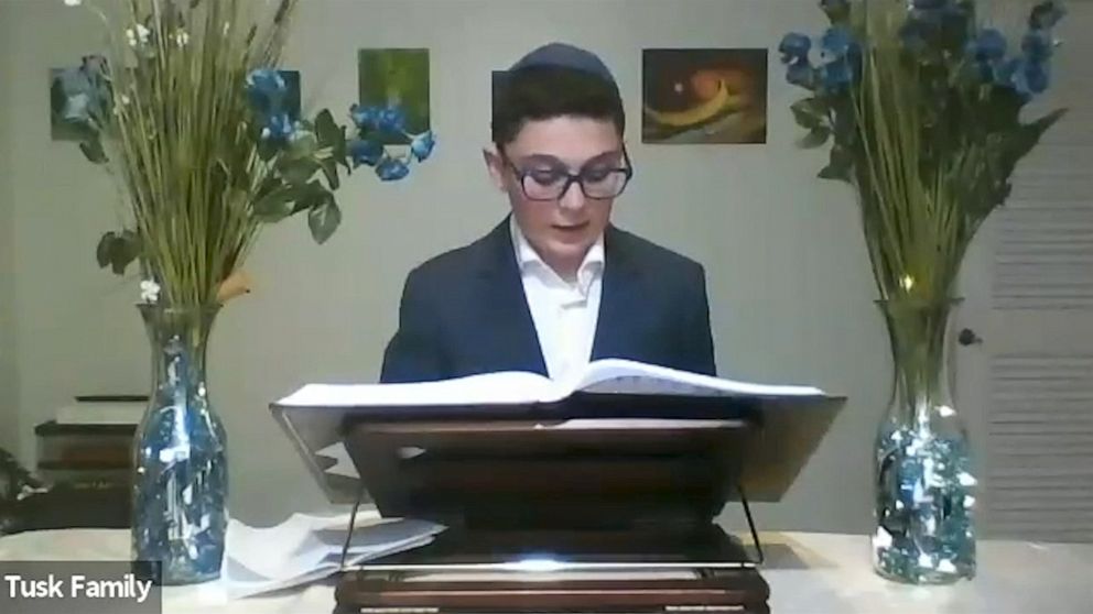 PHOTO: Baltimore-based Betzalel Tusk celebrated his Bar Mitzvah on Zoom, a video conferencing platform. More than 150 attended the virtual religious ceremony.