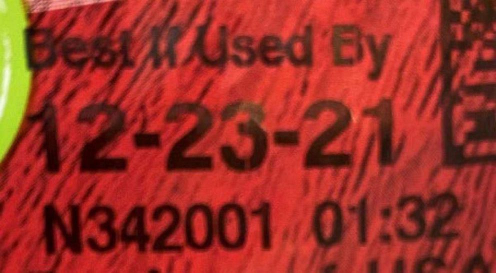PHOTO: The product code from Bessemer City, North Carolina plant for Dole recall released on Dec. 22, 2021.