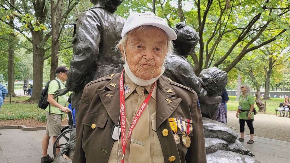 PHOTO: Veteran Betsy Horstman, pictured in Washington, D.C., served in World War II.