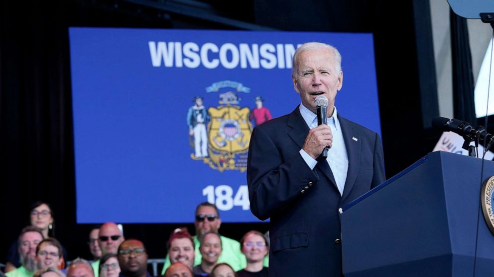 PHOTO: President Joe Biden speaks during an event at Henry Maier Festival Park in Milwaukee, Sept. 5, 2022.