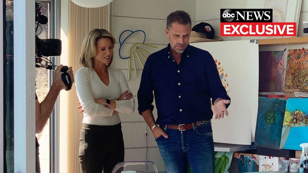 PHOTO: ABC's Amy Robach talks with Hunter Biden during an exclusive interview.