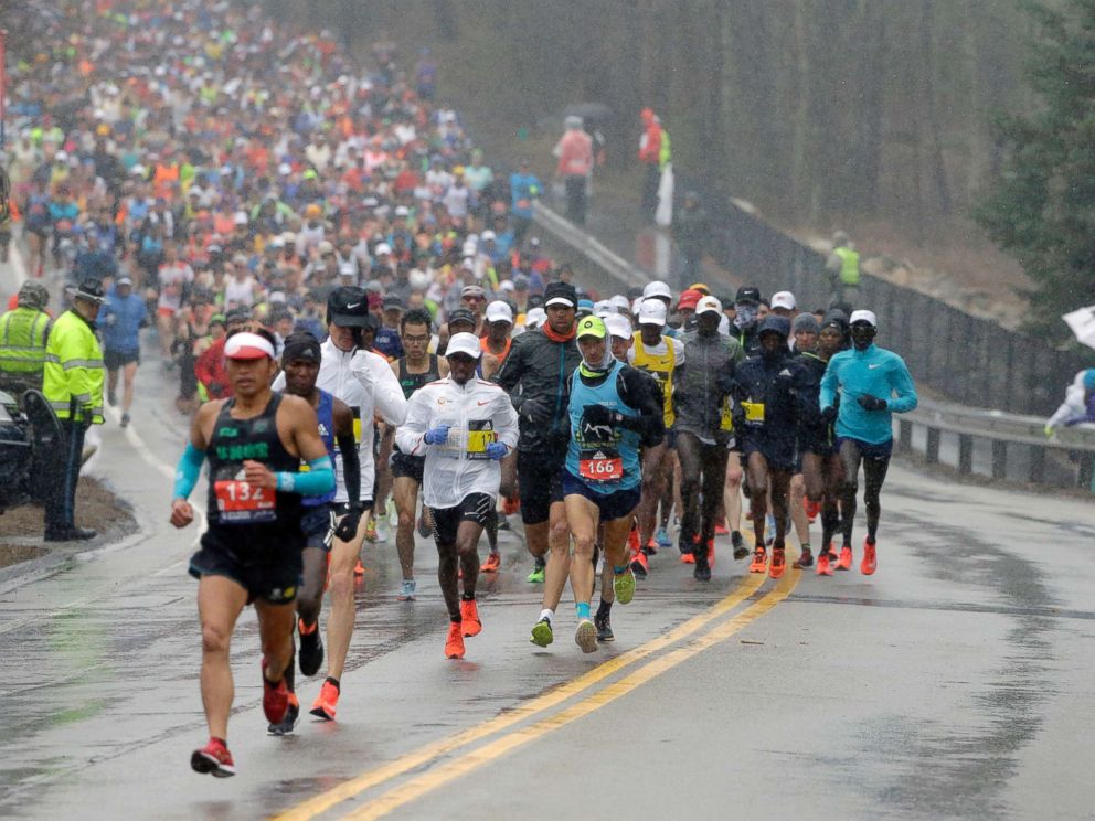 Boston Marathon runners brave brutal cold, wind and rain ABC News