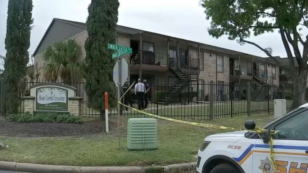 PHOTO: An 8-year-old boy has been killed after his brother accidentally shot him with a shotgun while playing with it in the family home at the Bear Creek Apartments some 20 miles west of downtown Houston, Texas, on Monday, Oct. 24, 2022.