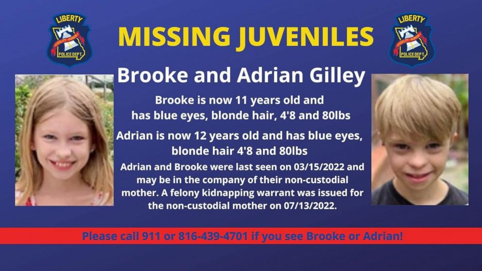PHOTO: Brooke and Adrian Gilley, children abducted from Missouri were found inside of a Florida grocery store nearly one year after they disappeared.