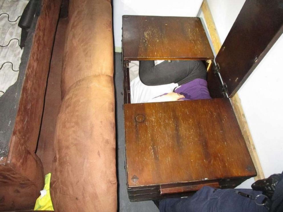 PHOTO: This photo taken on Dec. 7, 2019, shows U.S. Border Patrol agents finding Chinese nationals concealed within furniture inside a moving truck at the San Ysidro Port of Entry in San Diego, California, attempting to cross over from Mexico.