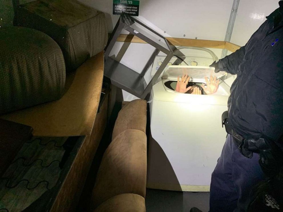 PHOTO: This photo taken on Dec. 7, 2019, shows U.S. Border Patrol agents finding Chinese nationals concealed within furniture inside a moving truck at the San Ysidro Port of Entry in San Diego, California, attempting to cross over from Mexico.