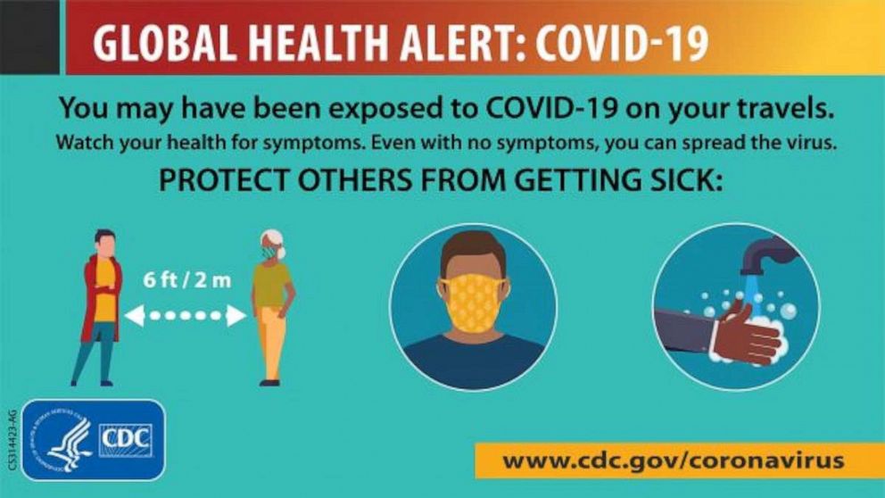 PHOTO: CDC health alert for travelers. 