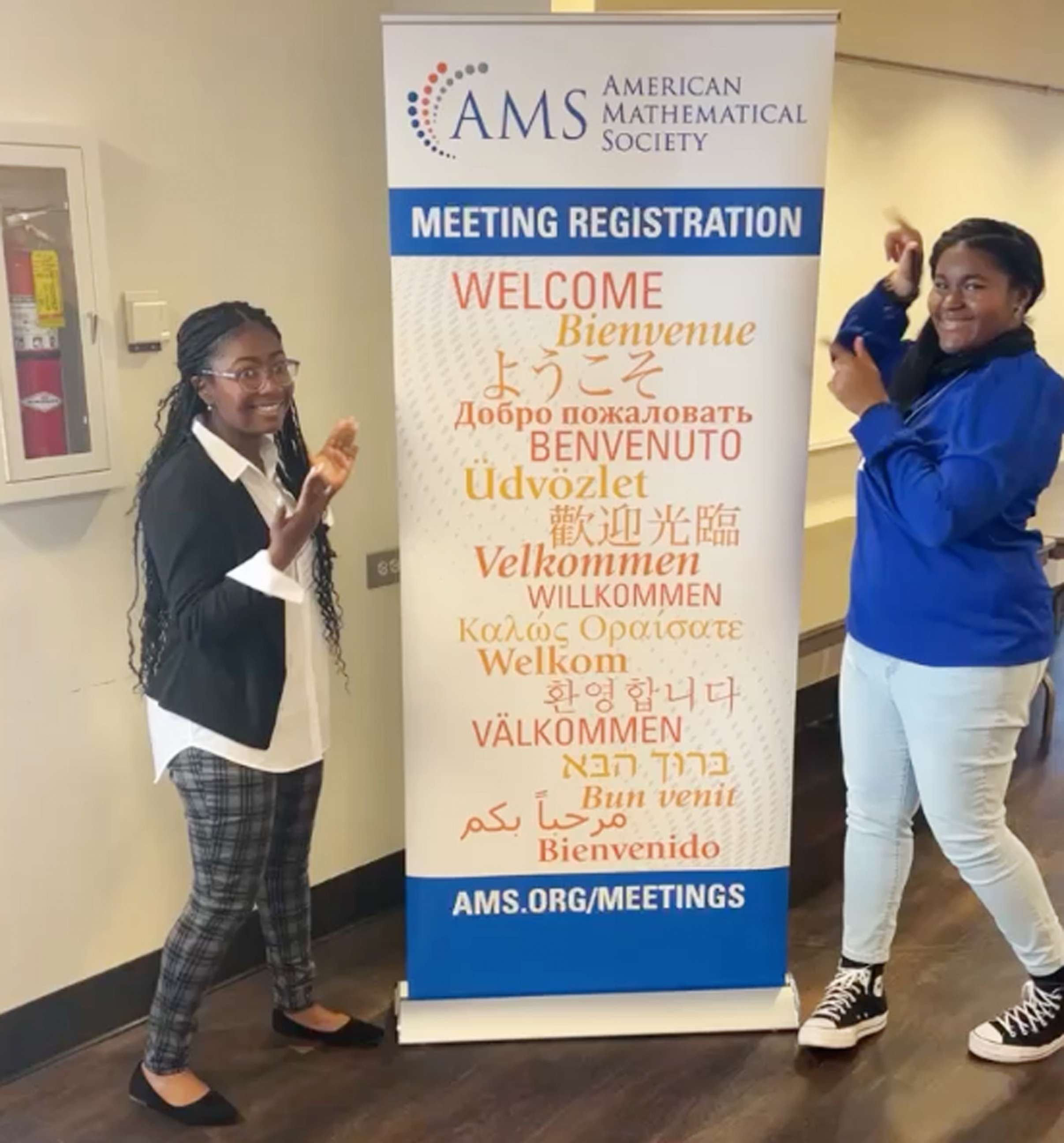 PHOTO: Calcea Johnson and Ne'Kiya Jackson were the only high school students to present at the American Mathematical Society's Annual Southeastern Conference.