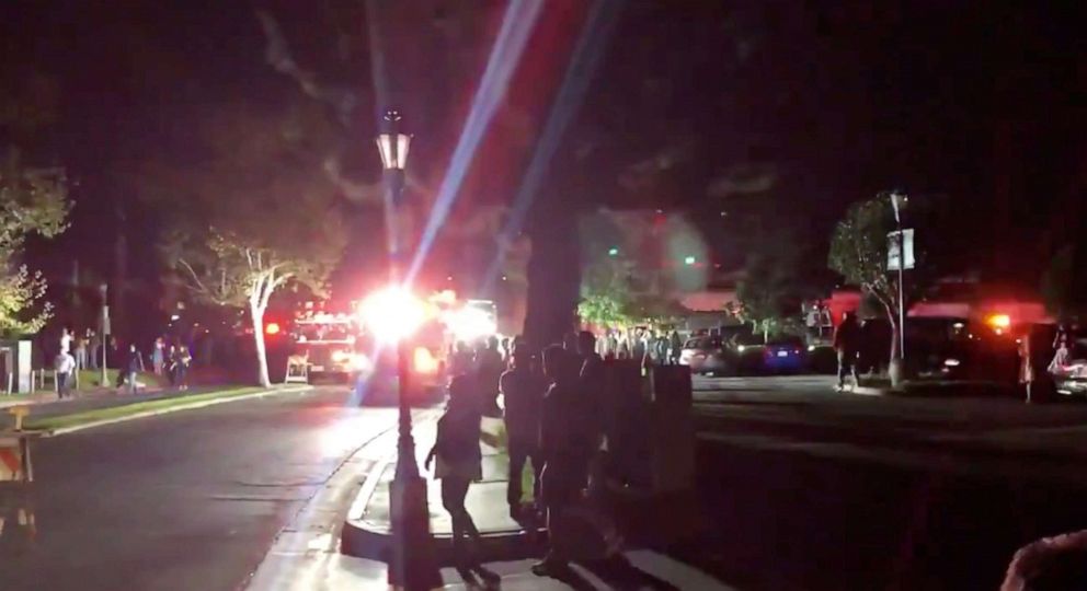 PHOTO: Emergency services are seen following an explosion during California Oktoberfest celebration in Huntington Beach, Calif., Oct. 5, 2019, in this picture obtained from social media video.