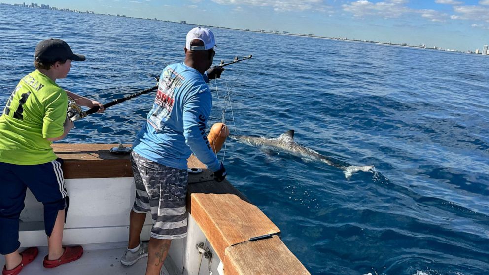 PHOTO: 12-year-old Cambell Keenan caught a great white shark while fishing in Florida.