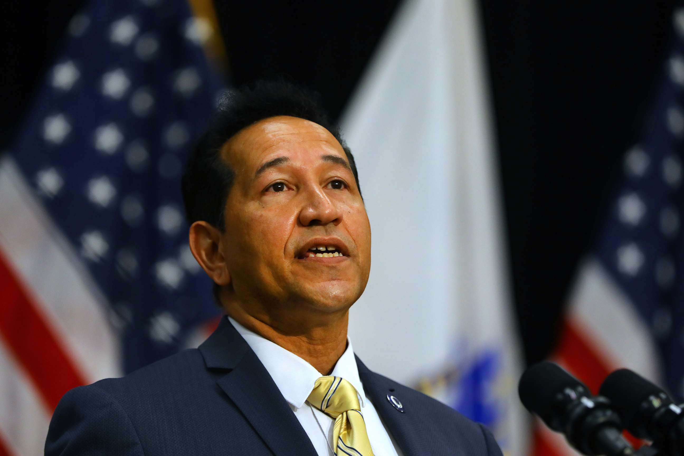 PHOTO: Rep. Carlos Gonzalez speaks at the State House in Boston, June 17, 2020.