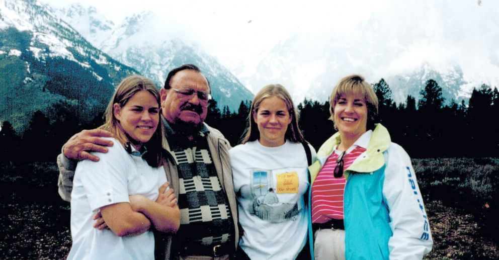 PHOTO: A family photo showing Steven Beard, Celeste Beard and her daughters Kristina and Jennifer.