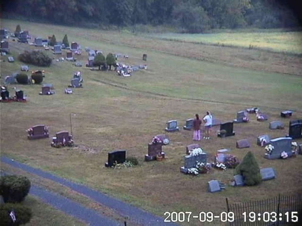 PHOTO: Surveillance cameras were set up at the gravesite where Michael Wallace and David Castor were buried.
