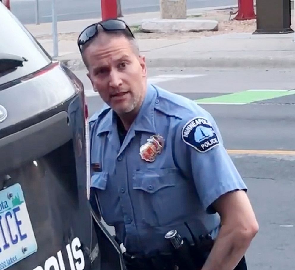 PHOTO: Minneapolis police officer Derek Chauvin in an image from the video during arrest of George Floyd, May 25, 2020, in Minneapolis.