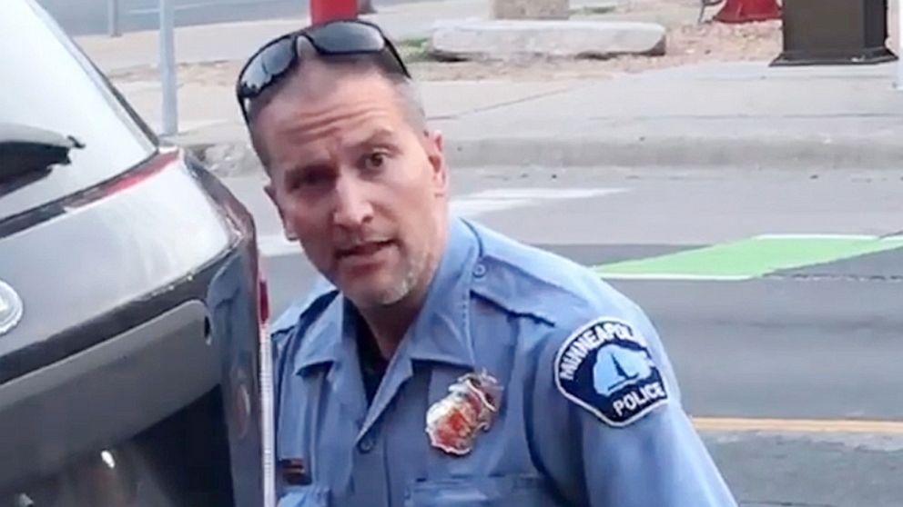 PHOTO: Minneapolis police officer Derek Chauvin in an image from the video during arrest of George Floyd, May 25, 2020, in Minneapolis.