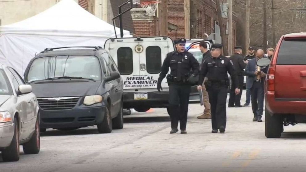 PHOTO: Two teens have been killed and two others injured after they were gunned down in broad daylight as they played basketball in a park in Chester, Pennsylvania, on March 10, 2020.