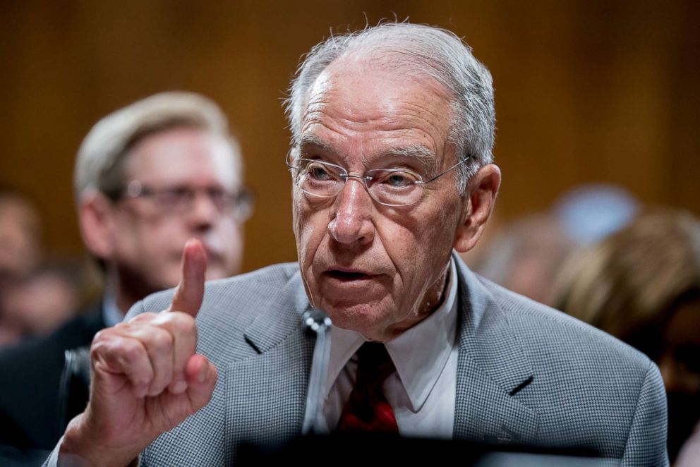 PHOTO: Senate Judiciary Committee Chairman Chuck Grassley, R-Iowa, speaks during a Senate Judiciary Committee meeting on Sept. 13, 2018, in Washington.