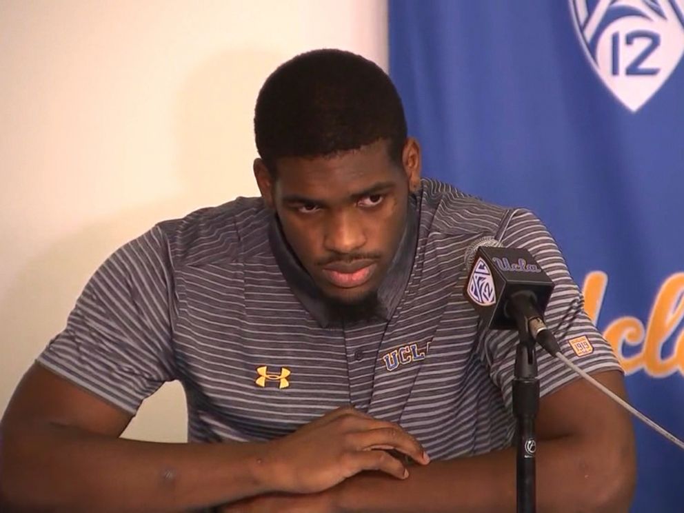 PHOTO: Cody Riley spoke at a press conference at UCLA, Nov. 15, 2017.
