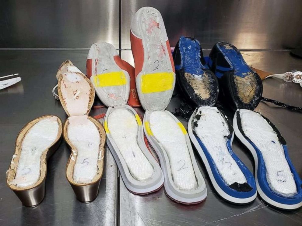 PHOTO: A 21-year-old woman has been arrested after smuggling an estimated $40,000 worth of cocaine in seven pairs of shoes upon her return to the United States from Jamaica on May 2, 2021, at Hartsfield-Jackson Atlanta International Airport. 