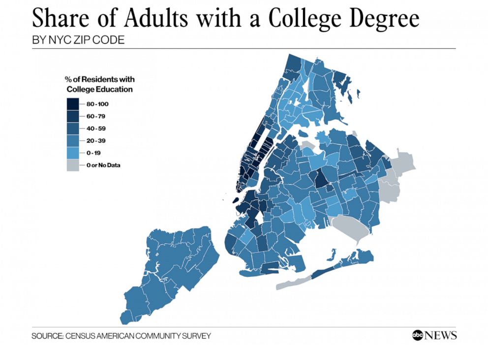 In Nyc Stark Contrast In Covid 19 Infection Rates Based On Education And Race Abc News