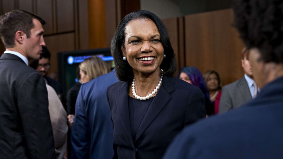 Condoleezza Rice arrives to introduce Brett Kavanaugh, Supreme Court associate justice nominee, Sept. 4, 2018.