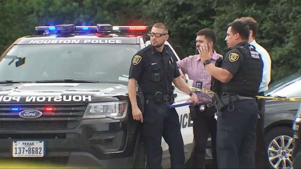 PHOTO: Three people have been shot outside of a barbershop in Houston, Texas, on July 10, 2021, following an argument between two men in their 40’s over who came first in a foot race over a month ago.