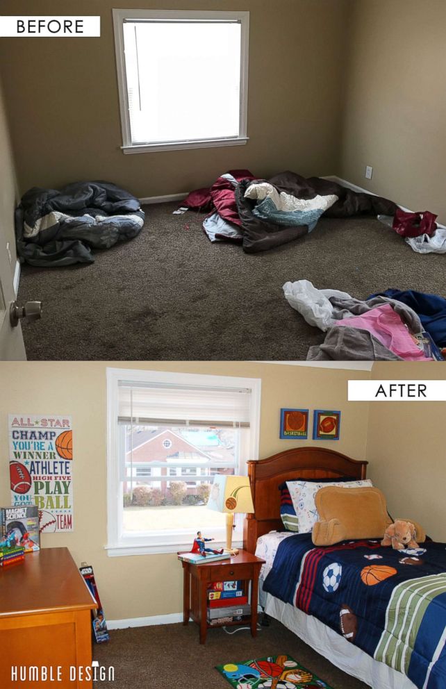 PHOTO: Humble Design, a nonprofit that furnishes homes for the formerly homeless, shared before and after shots of Daerye Neely's room.
