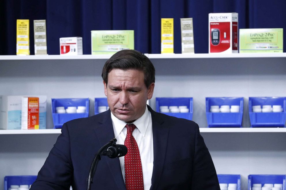 PHOTO: Governor Ron DeSantis during a ceremony in the Eisenhower Executive Office Building in Washington, D.C, July 24, 2020. 