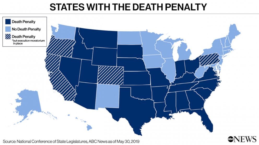 PHOTO: states with the death penalty