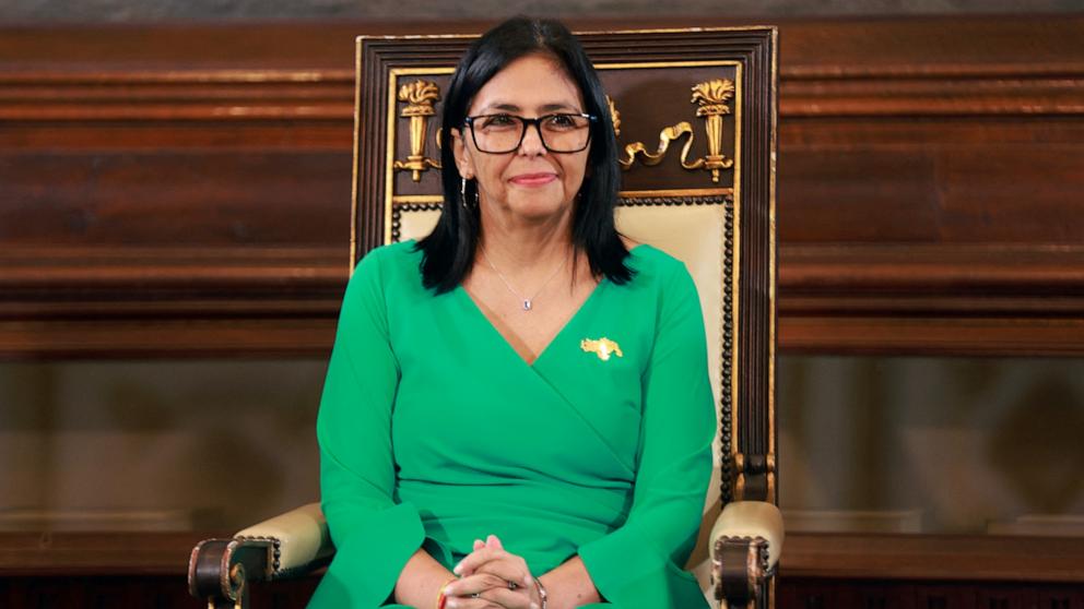PHOTO: Vice President Delcy Rodriguez attends her swearing-in ceremony as Venezuela’s interim president at the National Assembly in Caracas, Venezuela, January 5, 2026.